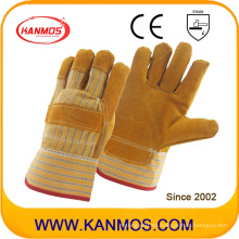 9.5 &quot;lleno de la palma de la seguridad industrial de cuero de vaca de cuero amarillo guantes (11006)